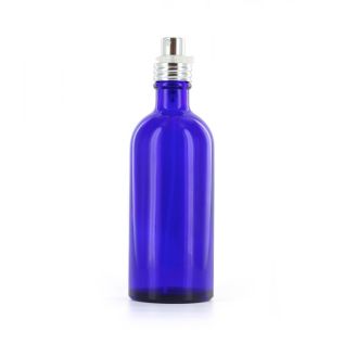 Flacon verre bleu avec vaporisateur 100ml