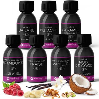 Lot de 7 arômes naturels en flacon de 50 ml